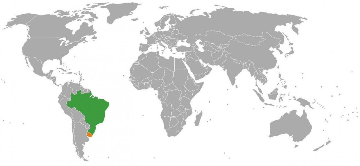 Uruguay lokasi pada peta dunia