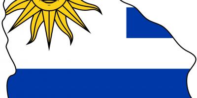 Peta dari Uruguay flag