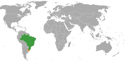 Uruguay lokasi pada peta dunia